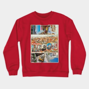 Greetings from Lisbon in Portugal vintage style retro souvenir Crewneck Sweatshirt